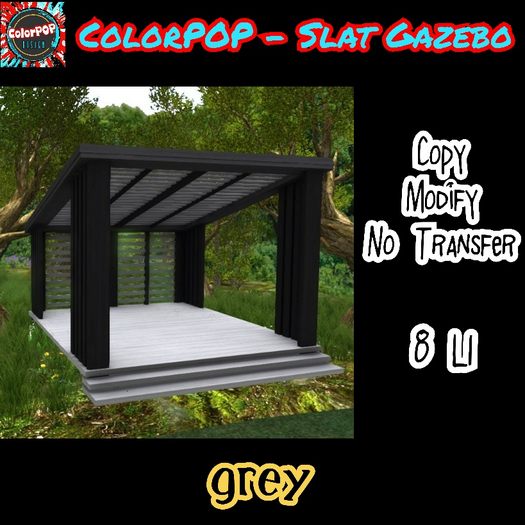 ColorPOP - Slat Gazebo - Grey