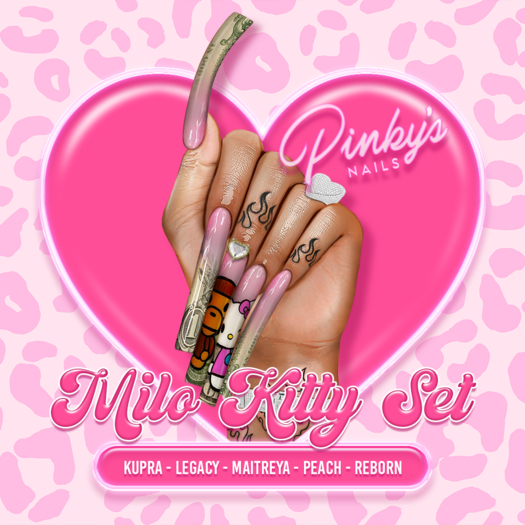 !! Pinky's Nails !! Milo Kitty Set ' Square