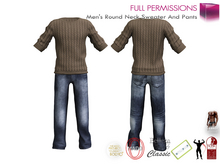 Full Perm Men's Round Neck Sweater and Pants Adin, Onupup, TMP, Belleza Jake, Slink Physique Male, Legacy Male