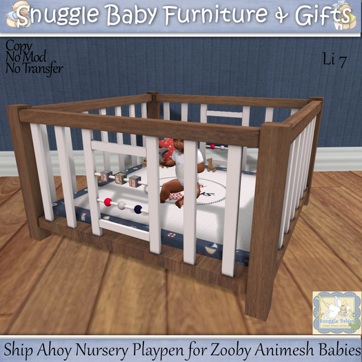Ship Ahoy Nursery Playpen for Zooby Animesh Babies