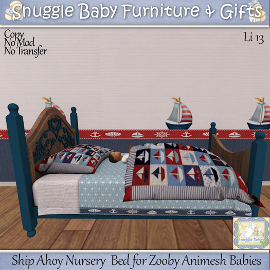 Ship Ahoy Nursery  Bed for Zooby Animesh Babies 