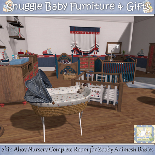 Ship Ahoy Nursery Complete Room for Zooby Animesh Babies 