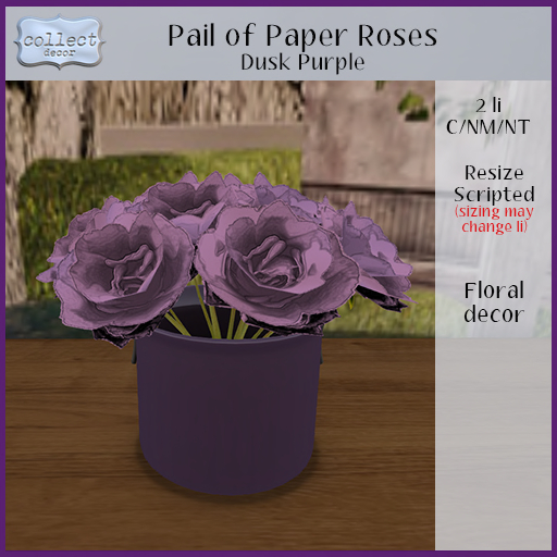 Pail of Paper Roses - Dusk - { collect } - (ADD)
