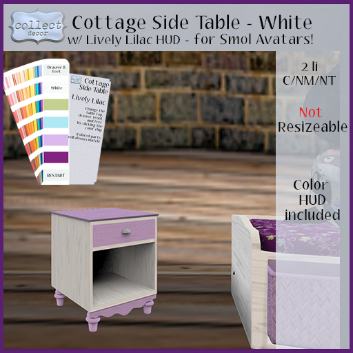 Cottage Side Table - Lively Lilac - D { collect }