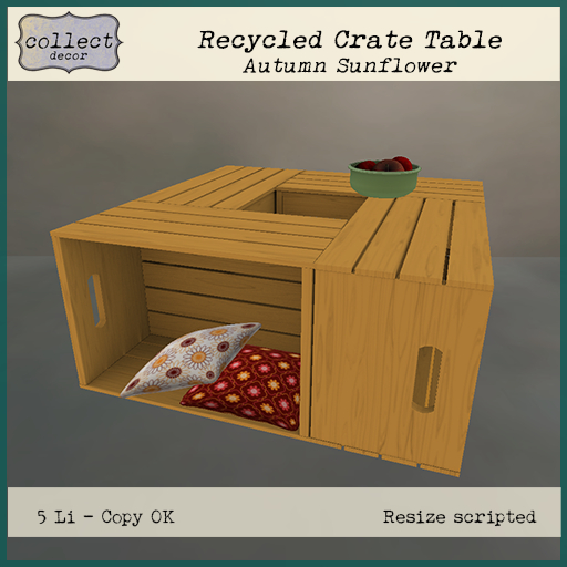 Recycled Crate Table - Autumn Sunflower - { collect }