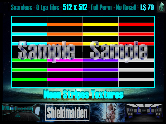 MSM Neon Stripes - Full Perm Textures- Seamless