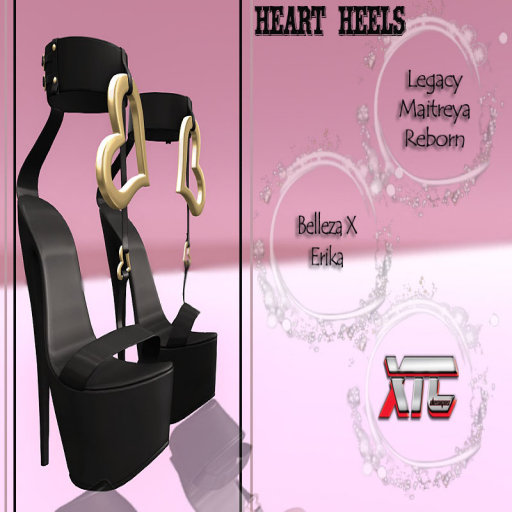 XTC Heart Heels Black/Gold