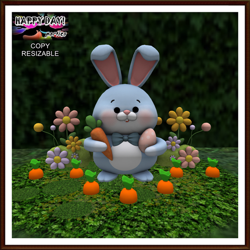 Easter - Resizable Rabbit Carrots and Flowers