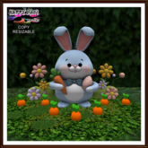 Easter - Resizable Rabbit Carrots and Flowers