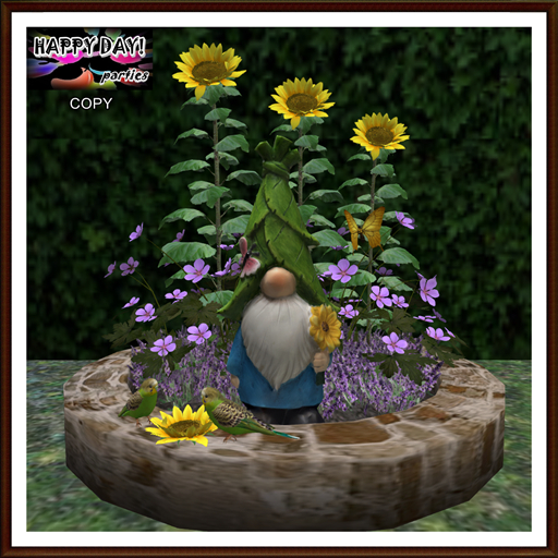 Spring - Gnome and Sunflowers