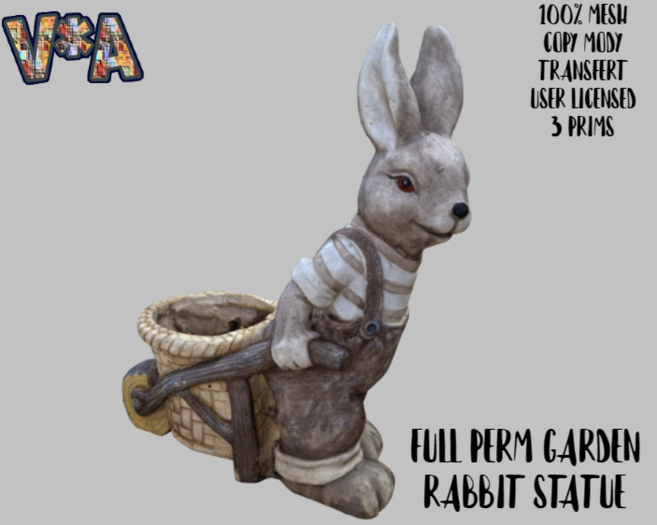 FULL PERM GARDEN RABBIT STATUE