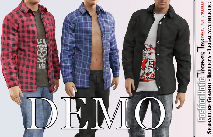 Demo Thomas Shirt with Top  Fatpack - Signature Gianni, Belleza Jake, Legacy, Athletic - FashionNatic 