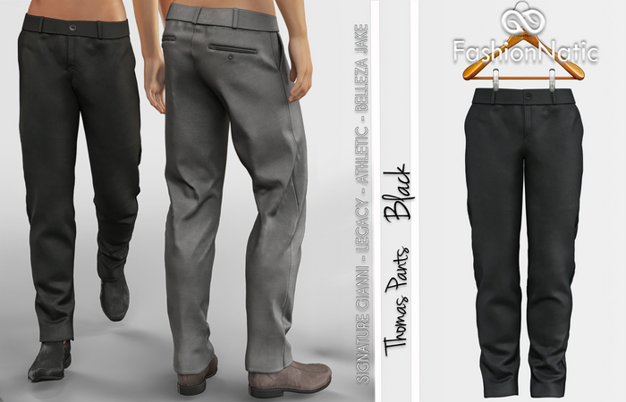 Thomas Male Pants Black - Signature Gianni, Belleza Jake, Legacy, Athletic - FashionNatic 