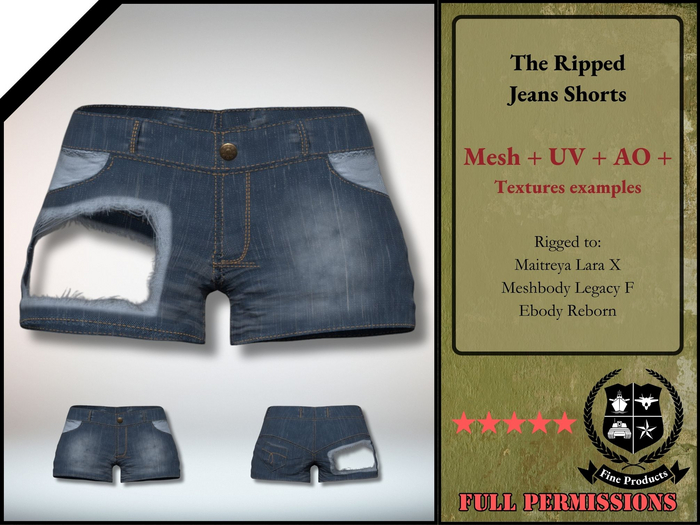 FP FULL PERM - Shorts Jeans Rasgado