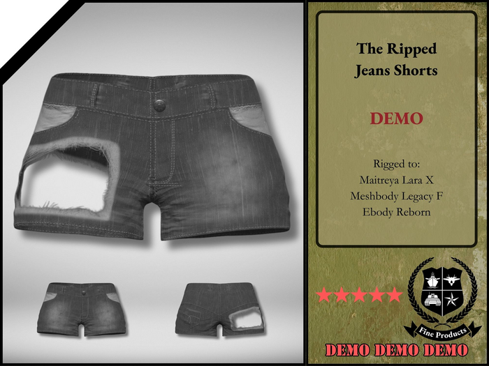 FP DEMO - Shorts de Jeans Rasgados