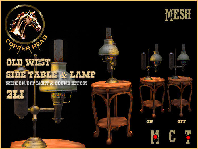 Old West Side Table & Lamp