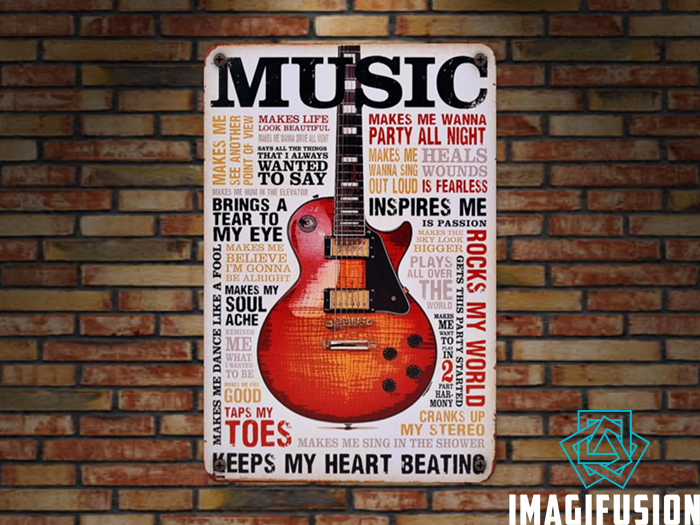 *Vintage Metal Sign - Music*