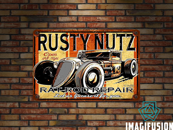 *Vintage Metal Sign - Rusty NutZ*