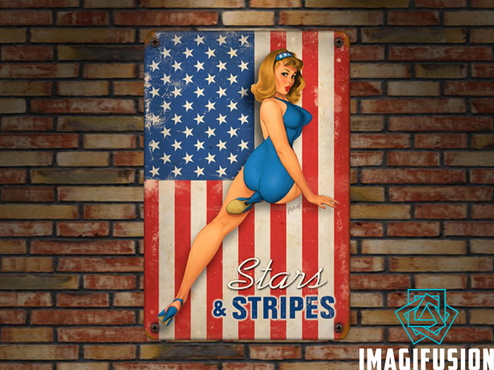*Vintage Metal Sign - Stars and Stripes*