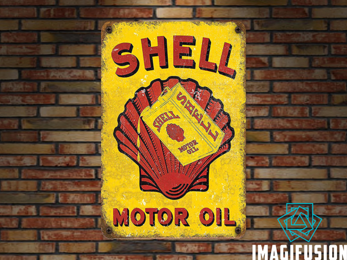 *Vintage Metal Sign - Shell*