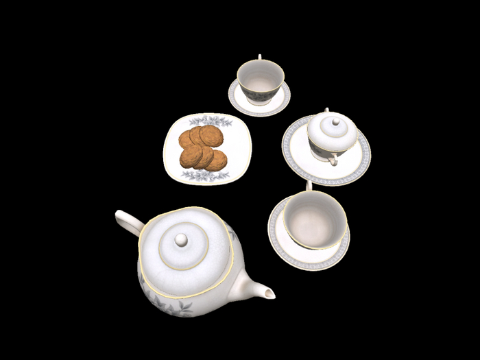 Tea Set linked with Biscuit