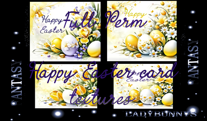 Full Perm Art -Happy Easter Card Textures (White ) Easter Cards