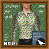 GPA Men's Shirt Casual BOM - Green Beer Print