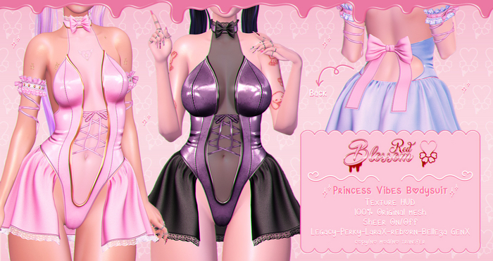 { Red Blossom } Princess Vibes Bodysuit { FATPACK }