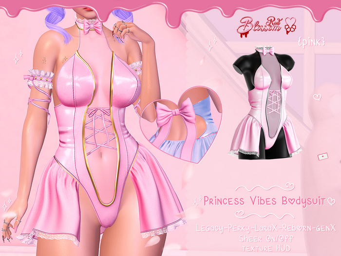 { Red Blossom } Princess Vibes Bodysuit { PINK }