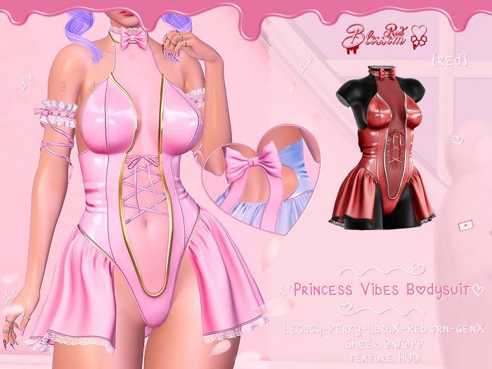 { Red Blossom } Princess Vibes Bodysuit { RED }