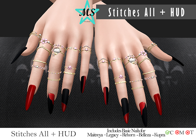 [Morning Star] Stitches All Mesh Nails UNPACKER