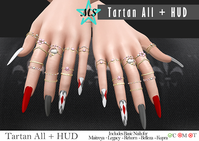 [Morning Star] Tartan All mesh Nails UNPACKER