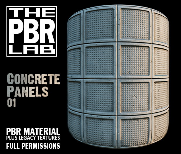 Panel Normal Texture Pbr Second Life Marketplace - The PBR Lab - Concrete Panels 01 - PBR ...