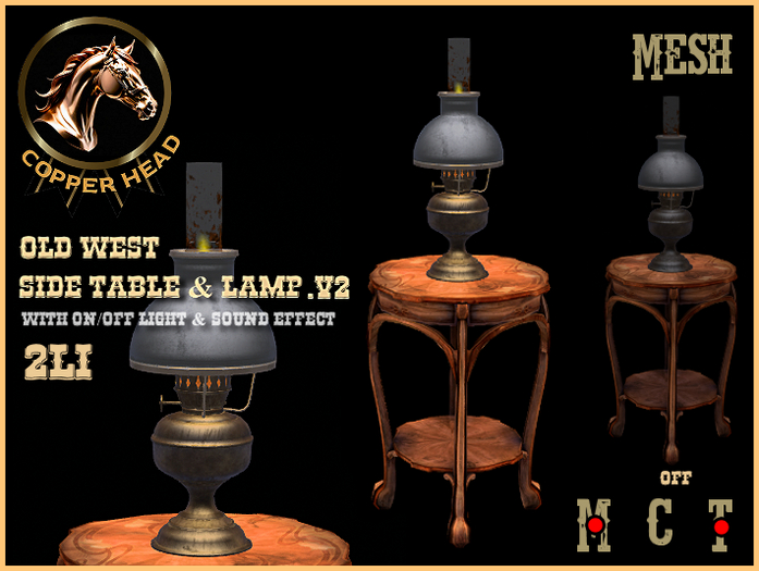 Old West Side Table & Lamp v2