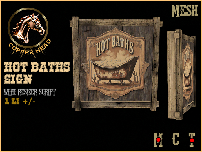 Old West Hot Baths Sign