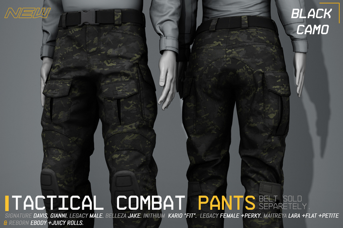 WAZ -  Tactical Combat Pants (Black-Camo)