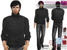Full Perm Fitmesh Men's Polo Neck Jumper For Slink Male, Signature Gianni, Legacy Male, Belleza Jake, Onupup