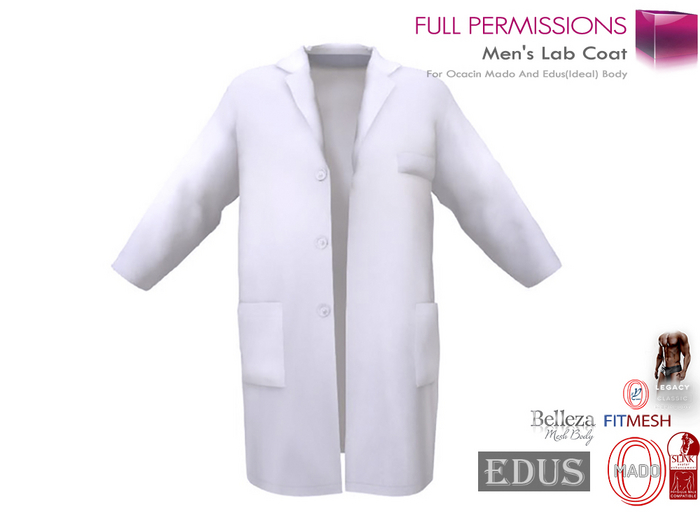 Full Perm Men's Lab Coat For Slink Male, Signature Gianni, Legacy Male, Belleza Jake, Onupup