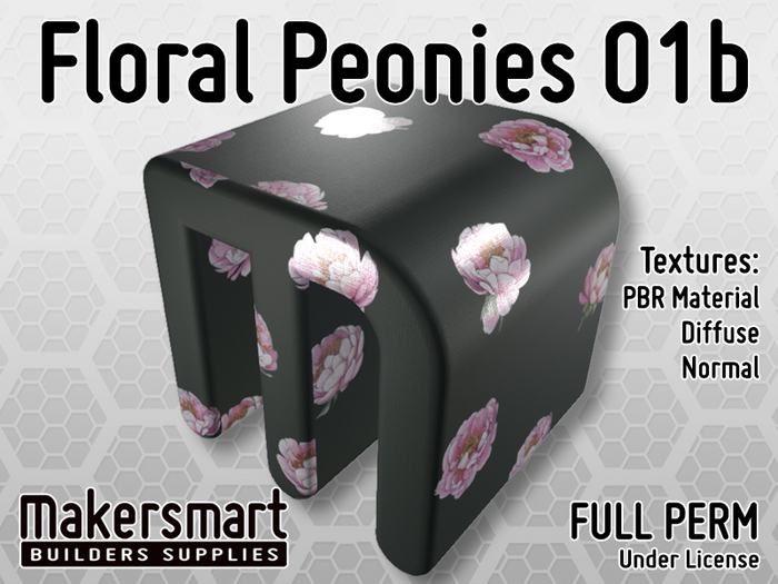 PBR Materials: Fabric Floral Peonies 01b