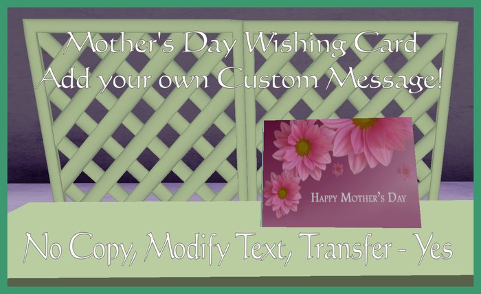 Wishing Card - Mother's Day - Pink Flowers
