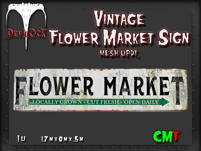 DEVILOCK - Vintage Flower Market Sign MESH UPDT (ADD TO UNPACK)