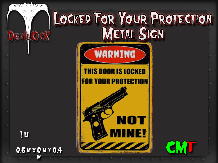 DEVILOCK - Locked For Your Protection Metal Sign (ADD TO UNPK)