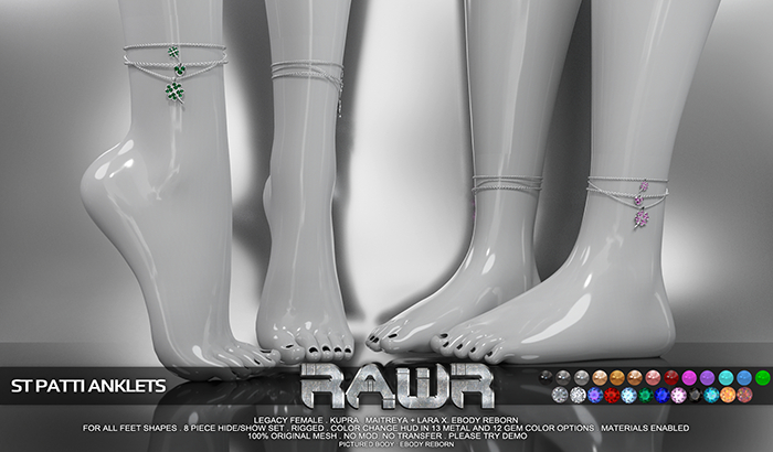 RAWR! St Patti Anklets (add me)