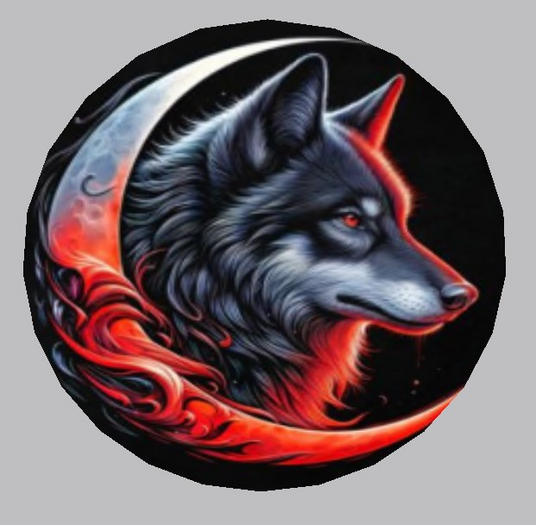 Round Coin/Sign-Wolf/Moon