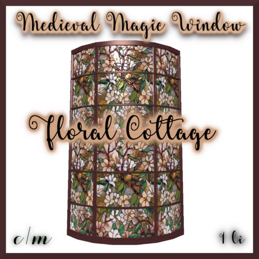Medieval Magic Window Floral Cottage