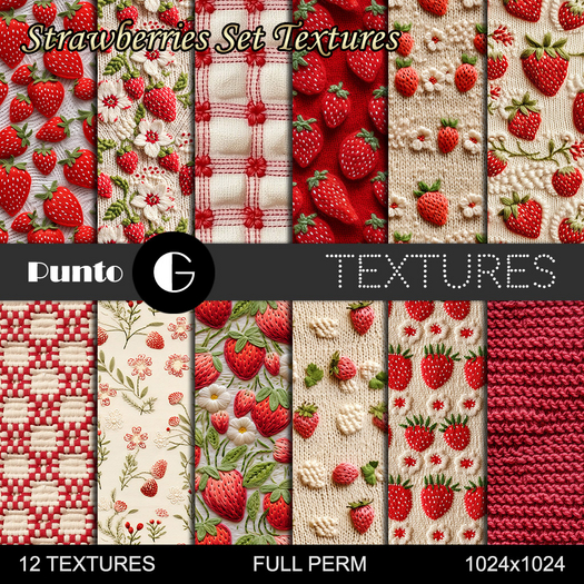Strawberries Set Textures
