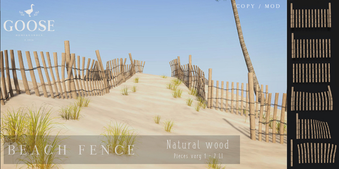 GOOSE - Beach fence NATURAL wood