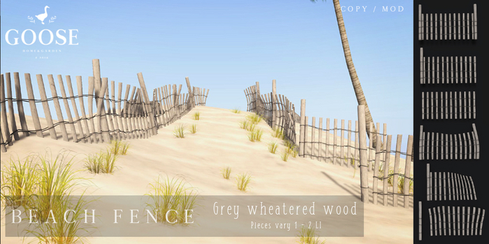 GOOSE - Beach fence GREY wood