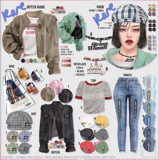 `M.BIRDIE / manda look.HAIR [Light] RARE