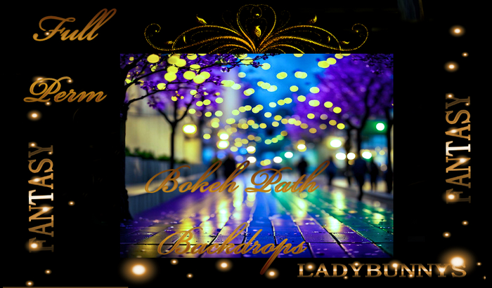 Fantasy Background Textures-Bokeh Path Backdrops Full perm
